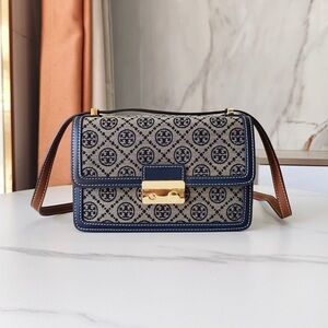 Tory Burch Black and Brown Patterned Crossbody Bag